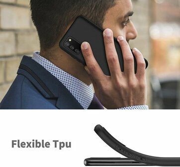 Samsung A02S - Siliconen Back Cover - Zwart