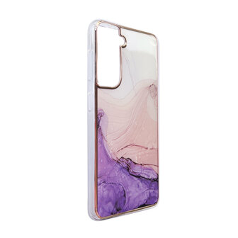 Samsung S24 - Marmer Back Cover - Paars