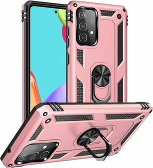 Samsung A72 Ros&eacute;goud - Armor met Kickstand Ring