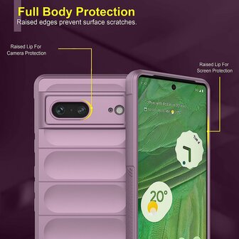 Pixel 7A Paars - Schok Bestendig - Siliconen Back Cover