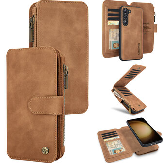 Samsung S24 Sienna Brown - 2 in 1 Book Case met Rits