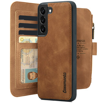 Samsung S24 Sienna Brown - 2 in 1 Book Case met Rits