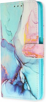 Samsung S21 FE met Marmer Nova Print - Book Case