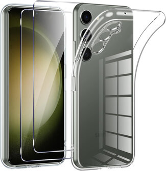 Samsung A26 - Transparant - Siliconen Back Cover - 2x Glas