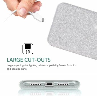 Samsung S24 - Glitter Back Cover - Zilver