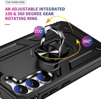 Samsung S23 Plus Zwart - Armor met Kickstand Ring