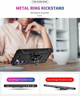 Samsung S23 Plus Zwart - Armor met Kickstand Ring