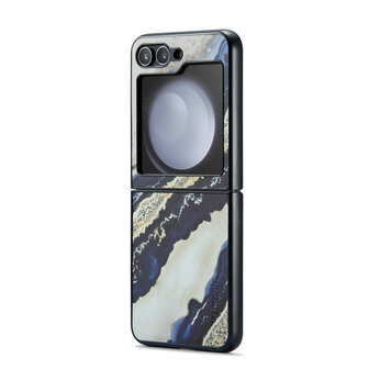 Samsung Z Flip 5 Blue Paraiba - Marmer Book Case