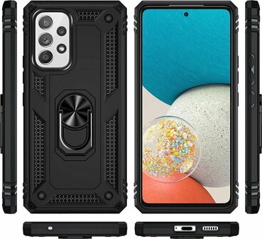 Samsung A23 Zwart - Armor met Kickstand Ring