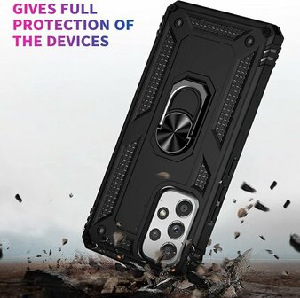 Samsung A23 Zwart - Armor met Kickstand Ring