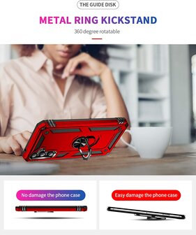 Samsung A54 Rood - Armor met Kickstand Ring