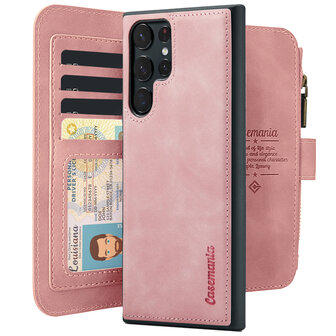 Samsung S24 Ultra Pale Pink - 2 in 1 Book Case met Rits