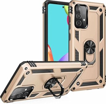 Samsung A72 Goud - Armor met Kickstand Ring