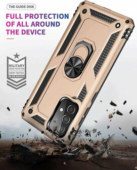 Samsung A72 Goud - Armor met Kickstand Ring