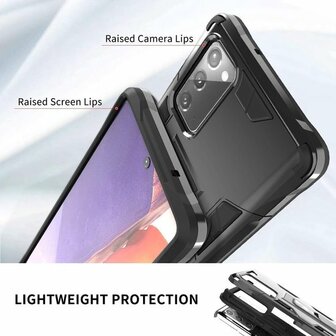 Samsung Note 20 Zwart - Magnetic Kickstand Armor Case