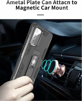 Samsung Note 20 Zwart - Magnetic Kickstand Armor Case