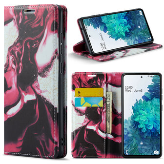 Samsung S20 FE Red Rhodonite - Marmer Book Case