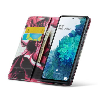Samsung S20 FE Red Rhodonite - Marmer Book Case