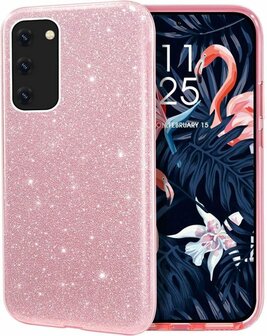 Samsung A42 5G - Glitter Back Cover - Roze