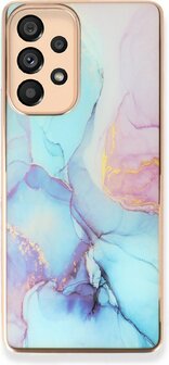 Samsung A03 - Marmer Back Cover - Blauw