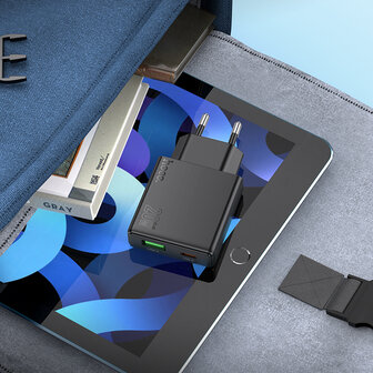 Samsung S25 - Type C (1m) Hoco N38 Snellader - Zwart