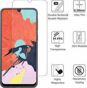 A41 - Glitter Back Cover &amp;amp; Glas - Zwart