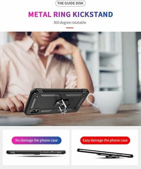 Samsung A10 - Armor met Kickstand Ring - Zwart