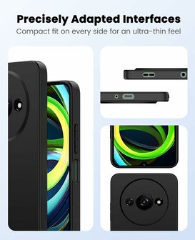 Redmi A3 - Back Cover &amp;amp; 2x Glas - Zwart