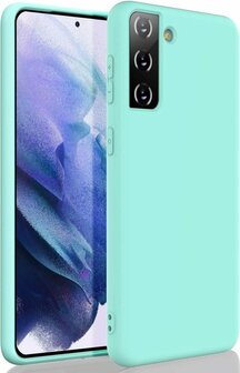 Samsung S21 - Siliconen Back Cover - Turquoise