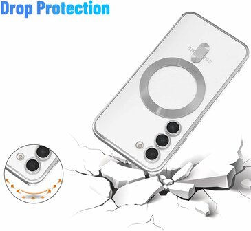 Samsung S23 FE Zilver - TPU Back Cover - Geschikt voor Magsafe