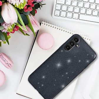 Samsung A25 - Glitter Back Cover - Zwart