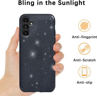 Samsung A25 - Glitter Back Cover - Zwart