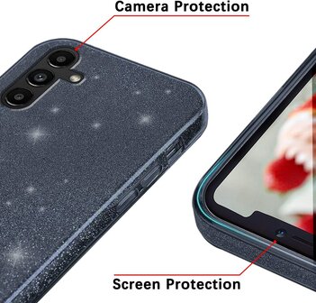 Samsung A25 - Glitter Back Cover - Zwart