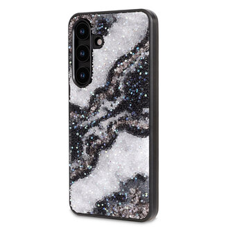 Samsung S23 - Diamant Marmer Glitter - Zwart