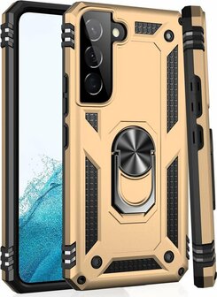 Samsung S22 Plus Goud - Armor met Kickstand Ring