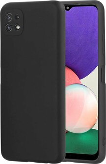 Samsung A22 5G - Siliconen Back Cover - Zwart