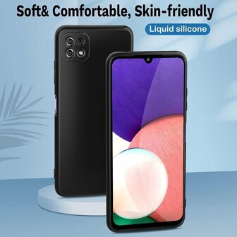 Samsung A22 5G - Siliconen Back Cover - Zwart