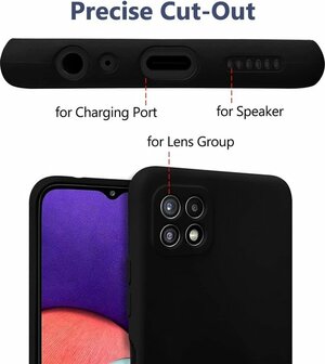 Samsung A22 5G - Siliconen Back Cover - Zwart