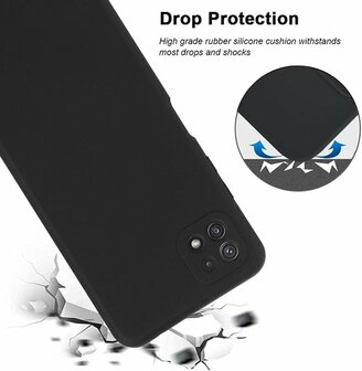 Samsung A22 5G - Siliconen Back Cover - Zwart