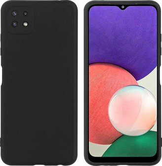 Samsung A22 5G - Siliconen Back Cover - Zwart