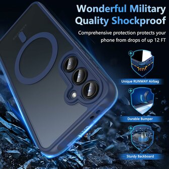 Samsung S24 FE - Blauw - Matte Armor - Geschikt voor MagSafe