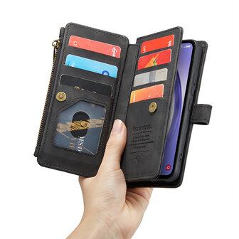 Samsung S25 - Charcoal Gray - Book Case met Rits