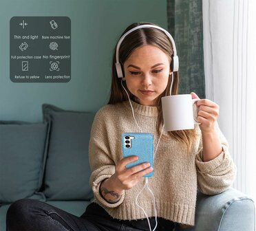 Samsung S24 Plus - Glitter Back Cover - Blauw