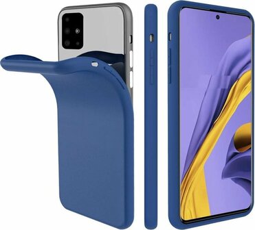 Samsung A71 - Siliconen Back Cover - Donker Blauw