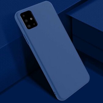 Samsung A71 - Siliconen Back Cover - Donker Blauw