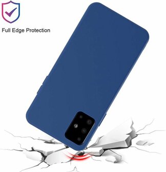 Samsung A71 - Siliconen Back Cover - Donker Blauw