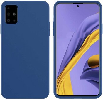 Samsung A71 - Siliconen Back Cover - Donker Blauw