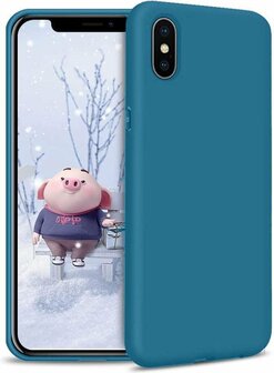 iPhone XS Max - Siliconen Back Cover - Blauw