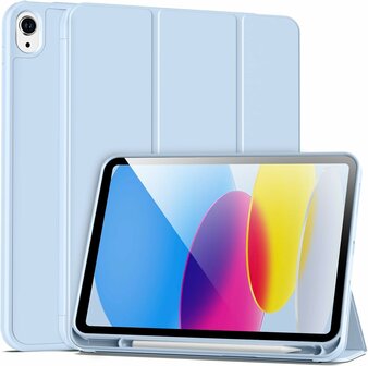 iPad 2025 &amp;amp; 2022 (11/10 Gen) - Licht Blauw - Smart Cover met Pen Slot