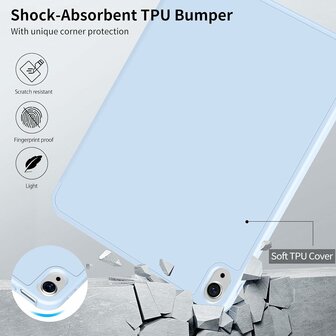 iPad 2025 &amp;amp; 2022 (11/10 Gen) - Licht Blauw - Smart Cover met Pen Slot